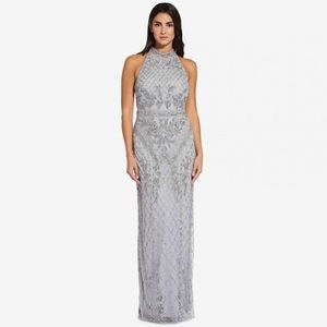 Adrianna Papell - Halter Beaded Column Dress - Size 2